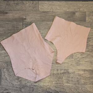 Set Of Two- XL Skinnygirl Blush Smoothers & Shapers Thong And Classic Shapewear